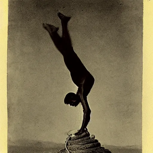 Prompt: indian man levitating above a cobra, photograph, 1877