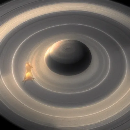 Prompt: alien riding a unicycle on the rings of saturn