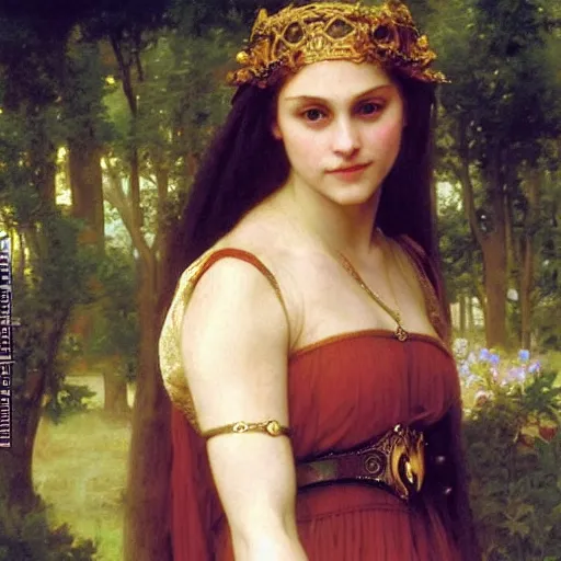 Prompt: portrait of annasophia robb as celtic princess, bouguereau