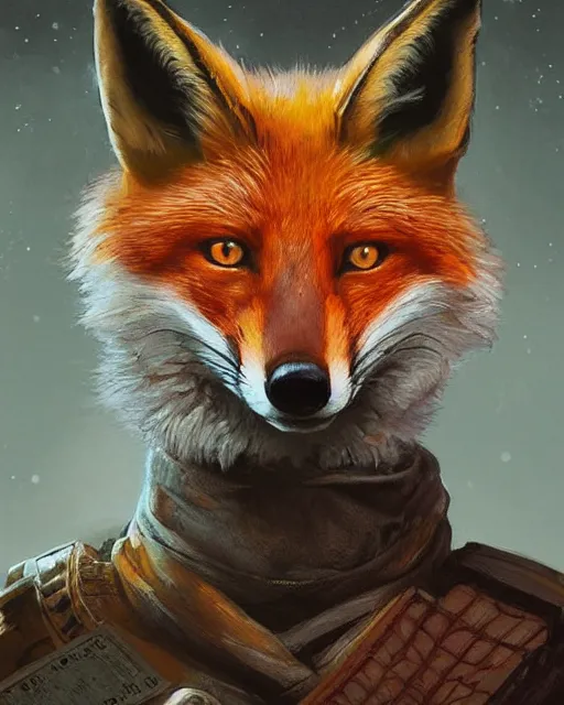 Prompt: What does the fox say, portrait, magic the gathering artwork, D&D, fantasy, cinematic lighting, centered, symmetrical, highly detailed, digital painting, artstation, concept art, smooth, sharp focus, illustration, volumetric lighting, epic Composition, 8k, art by Akihiko Yoshida and Greg Rutkowski and Craig Mullins, oil painting, cgsociety