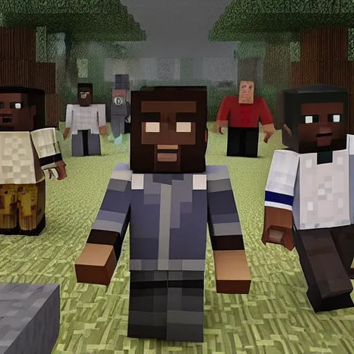 Image similar to get out ( 2 0 1 7 ) in minecraft, jordan peele