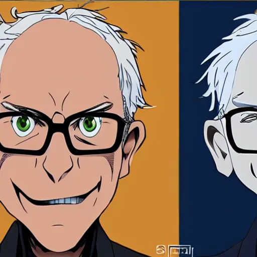 Bernie Sanders as a character from popular anime