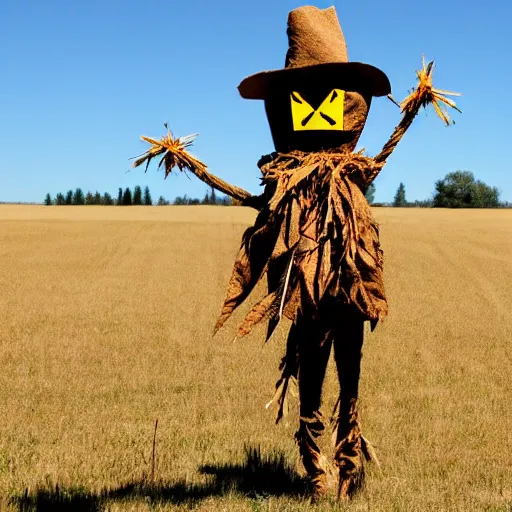 Image similar to a scarecrow doing a catwalk