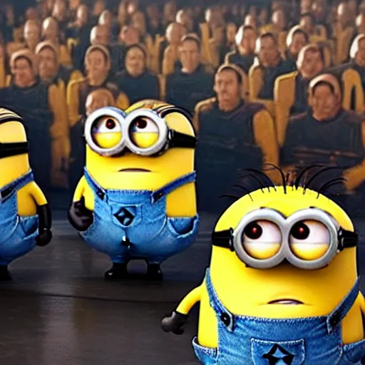 Prompt: minions in a star wars movie