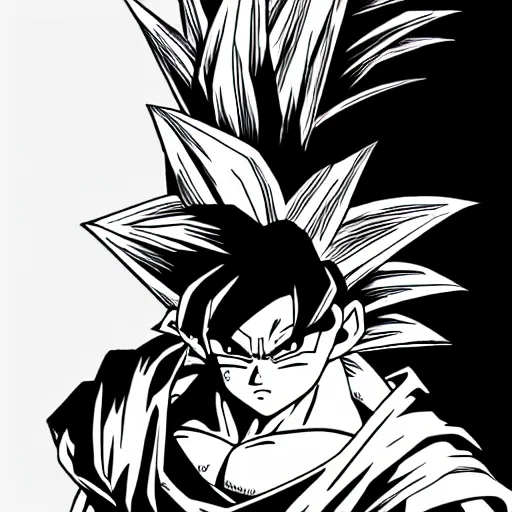 Prompt: Goku Portrait, ultra wide angle, B/W Manga, beautiful scene, Poster Design, Very Epic, highly detailed, Trend on artstation, Digital 2D
