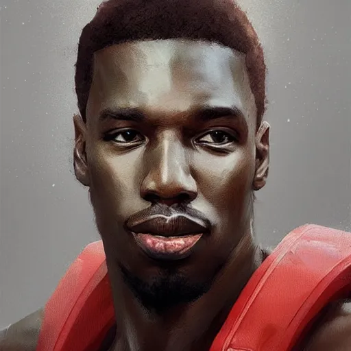 Image similar to “Portrait of Michael Bakari Jordan by Greg Rutkowski, young, manly, attractive, strong, older brother vibes, highly detailed portrait, scifi, digital painting, artstation, concept art, smooth, sharp foccus ilustration, Artstation HQ”