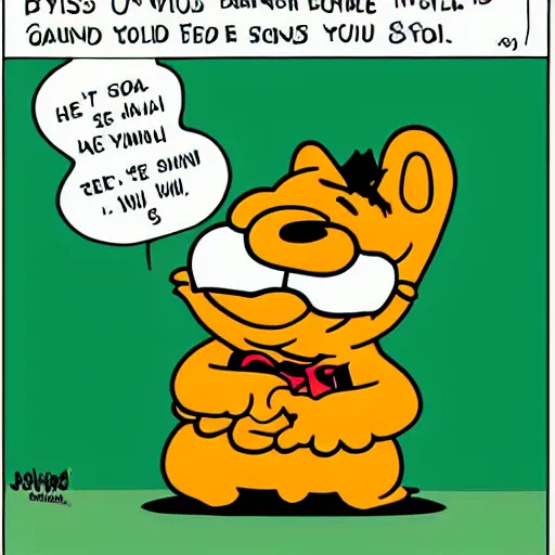 Prompt: garfield in the style of jim davis, animated, cartoon