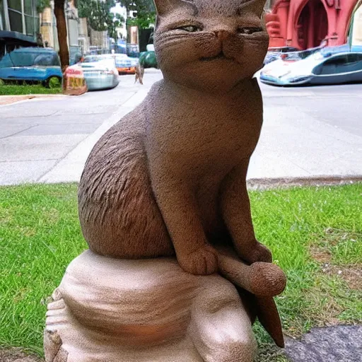 Image similar to a statue of a cute cat