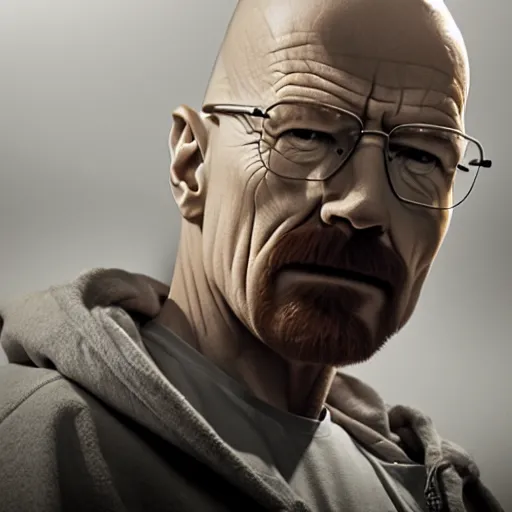 Image similar to walter white as a pile of white flour, photoreal, natural lighting