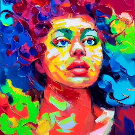 a vibrant oil painting close up of a beautiful girl | Stable Diffusion ...