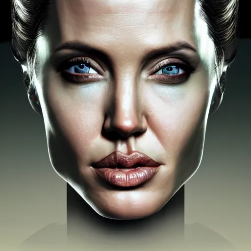 Image similar to Very very very very highly detailed epic central composition photo of Angelina Jolie face, intricate, dystopian, sci-fi, extremely detailed, digital painting, smooth, sharp focus, illustration, intimidating lighting, incredible art by Brooke Shaden, artstation, concept art, Octane render in Maya and Houdini