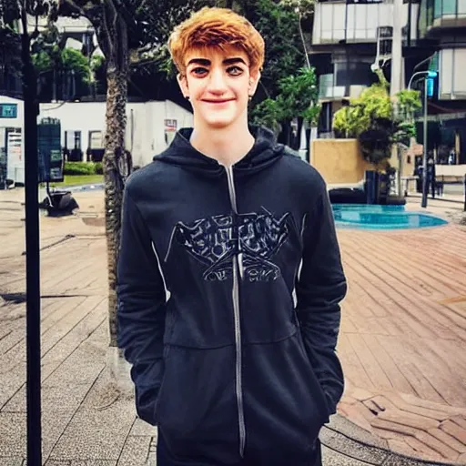 Image similar to “a realistic detailed photo of a guy who is an attractive humanoid who is half robot and half humanoid, who is a male android, twitch streamer Ninja Tyler Blevins, shiny skin, posing like a statue, blank stare”