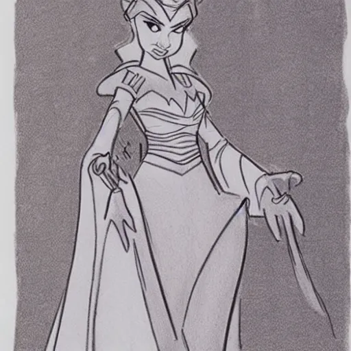 Image similar to milt kahl sketch of victoria justice as princess padme from star wars episode 3