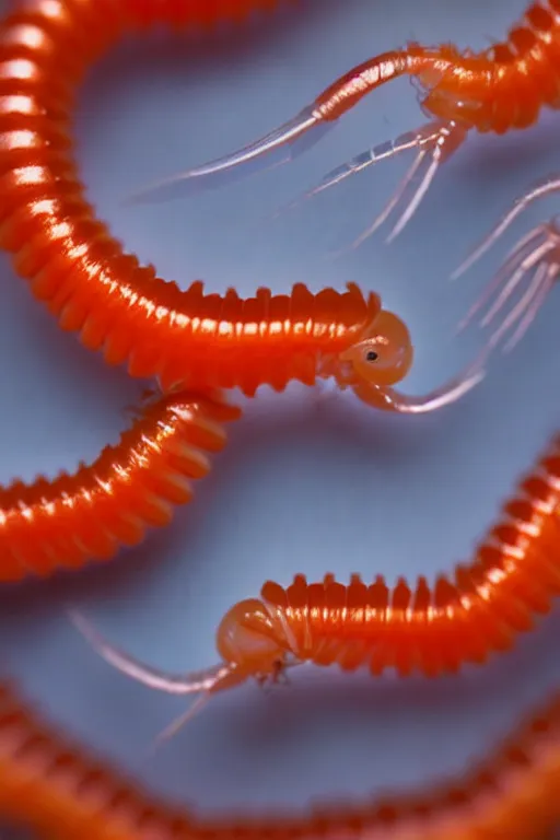 Prompt: high quality close-up photo translucent gelatinous centipede! gorgeous highly detailed hannah yata elson peter cinematic orange lighting high quality low angle hd 8k sharp shallow depth of field