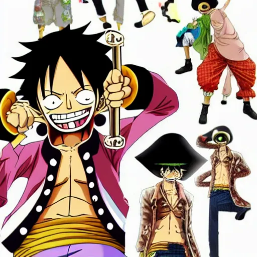 Image similar to the newest crew member from One Piece by Oda Eiichiro, anime, bright colors, silly, pirate