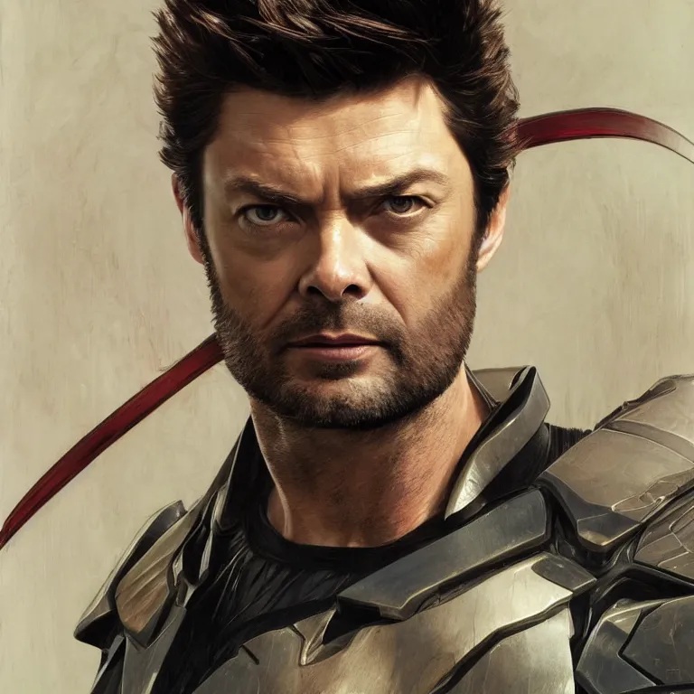 Image similar to Karl Urban as Wolverine, highly detailed, digital painting, artstation, concept art, smooth, sharp focus, illustration, ArtStation, art by artgerm and greg rutkowski and alphonse mucha and J. C. Leyendecker and Edmund Blair Leighton and Katsuhiro Otomo and Geof Darrow and Phil hale and Ashley wood and Ilya repin and Charlie Bowater