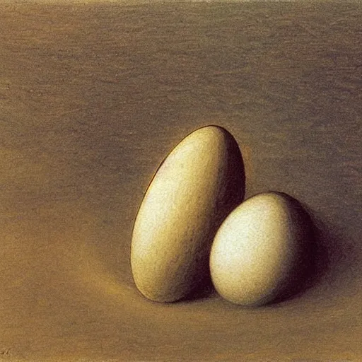 Prompt: a beautiful oil painting of a wasp and an egg by Alfred Kubin