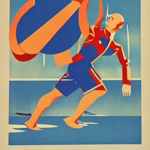 Image similar to soviet propaganda art of microsoft office