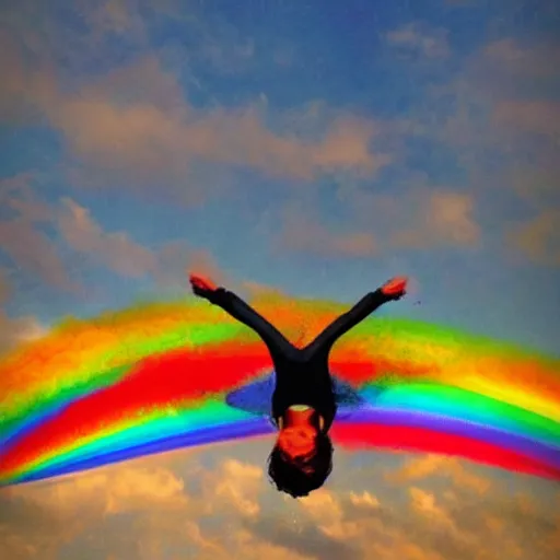 Prompt: my dream is to fly over the rainbow