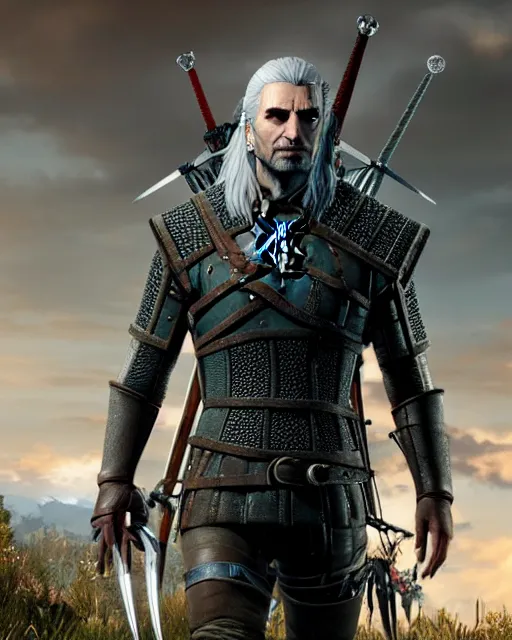David Tennant in the role of Witcher III Gerald of | Stable Diffusion