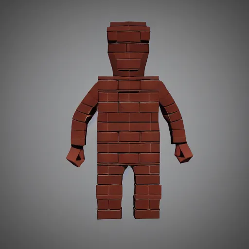 Image similar to 3d model of a person with brick texture, unreal engine