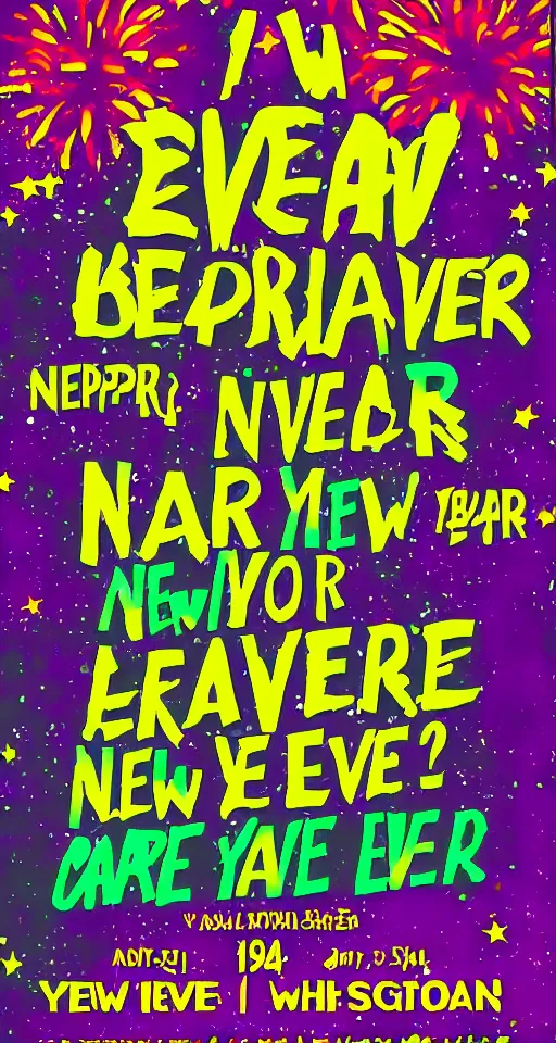 Prompt: Flyer for a New Year's Eve rave from 1994