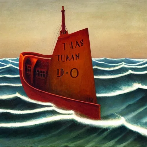 Image similar to twenty thousand leagues under the seas, grant wood, pj crook, edward hopper, oil on canvas