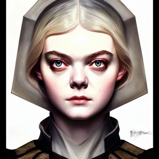 Image similar to symmetry!! portrait of elle fanning in dishonored, horror, fashion, dark!! intricate, elegant, highly detailed, digital painting, artstation, concept art, smooth, sharp focus, illustration, art by artgerm and frank frazetta and peter paul rubens