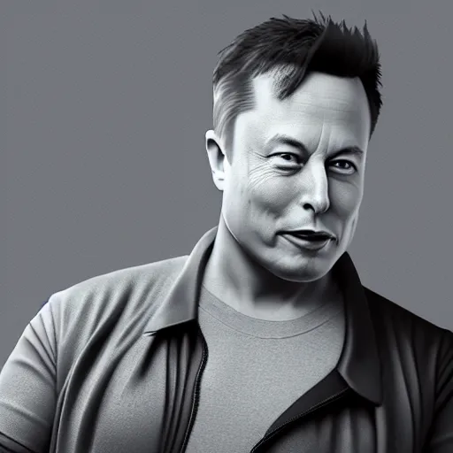 Image similar to elon musk, low - poly 3 d model, rendered in octane, ambient occlusion