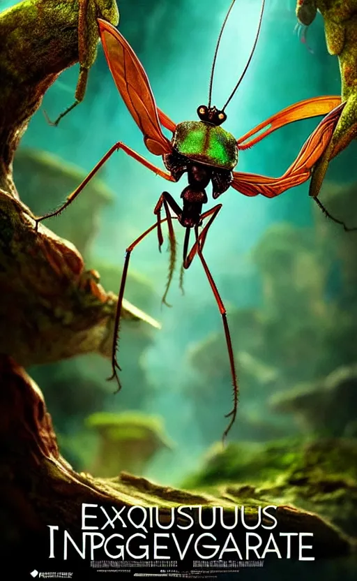 Image similar to exquisite imaginative creature poster art, like a bug, like a mantis, movie art, by lucusfilm, weta studio, 8 k, denoised, music poster