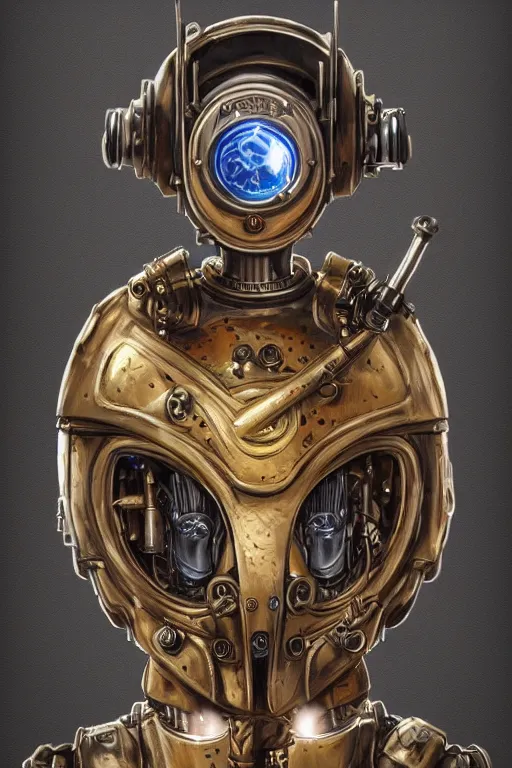 Image similar to steampunk helmet fantasy art mask robot ninja stylized digital illustration sharp focus, elegant intricate digital painting artstation concept art global illumination ray tracing advanced technology chaykin howard and campionpascale and cooke darwyn and davis jack