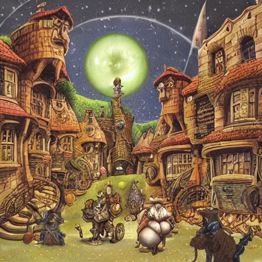 Image similar to illustration for Discworld, by Terry Pratchett