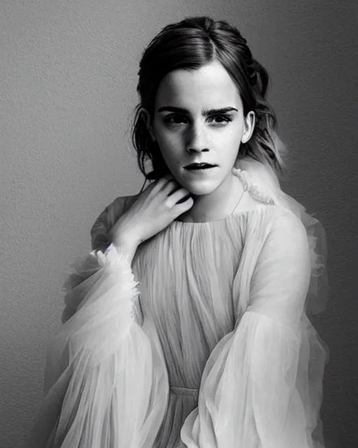 Image similar to emma watson as hermione magical portrait, soft diffused light, bjork aesthetic, translucent, by rineke dijkstra, intricate details, highly detailed, masterpiece,