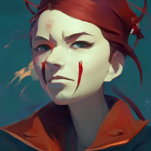 Image similar to face icon stylized minimalist magic : the gathering, loftis, cory behance hd by jesper ejsing, by rhads, makoto shinkai and lois van baarle, ilya kuvshinov, rossdraws global illumination