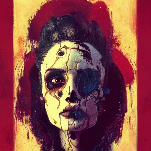 Image similar to portrait skull girl by petros afshar, hyper real, laurie greasley, jc leyendecker and singer sargent