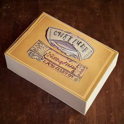 Image similar to vintage craft paper gift box for men, old school, wes anderson style