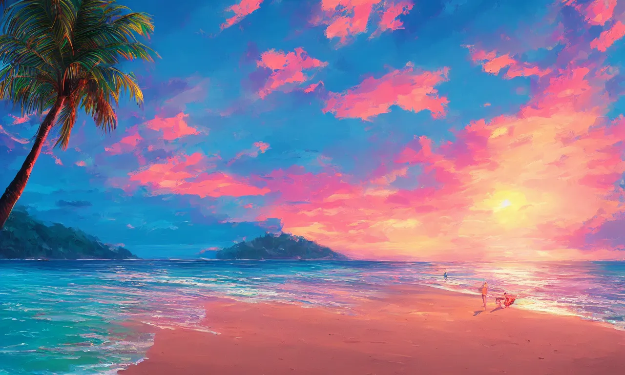 Image similar to paradise beach by alena aenami artworks in 4 k