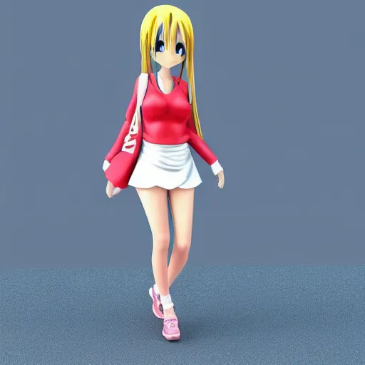 Image similar to 3 d anime girl made of plastic