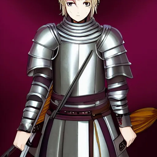 Prompt: a medieval anime knight very pretty, sasucchi 9 5, epic, cinematic great lighting