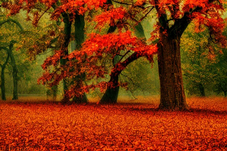 Image similar to tornado of fall oak leaves ( ( ( ( ( recently deserted city. ) ) ) ) )