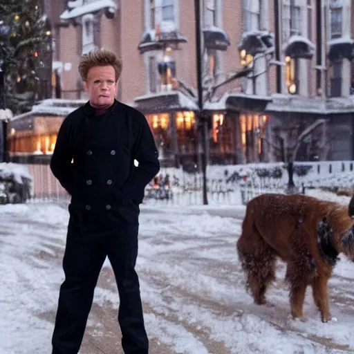 Prompt: gordon ramsey starring as home alone movie, movie still, 8 k