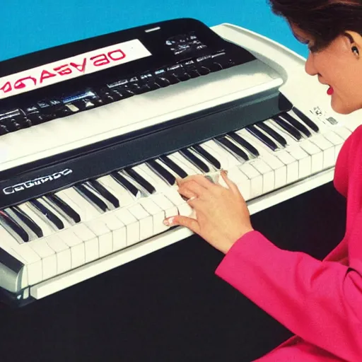 Image similar to casio keyboard 8 0 s commercial grade, professional magazine ad