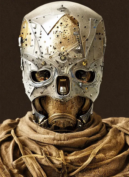 Image similar to portrait of king arthur knight cyborg, kintsugi, x - ray, modern fine art, fractal, intricate, elegant, highly detailed, digital photography, subsurface scattering, by jheronimus bosch and frank miller and greg rutkowski,