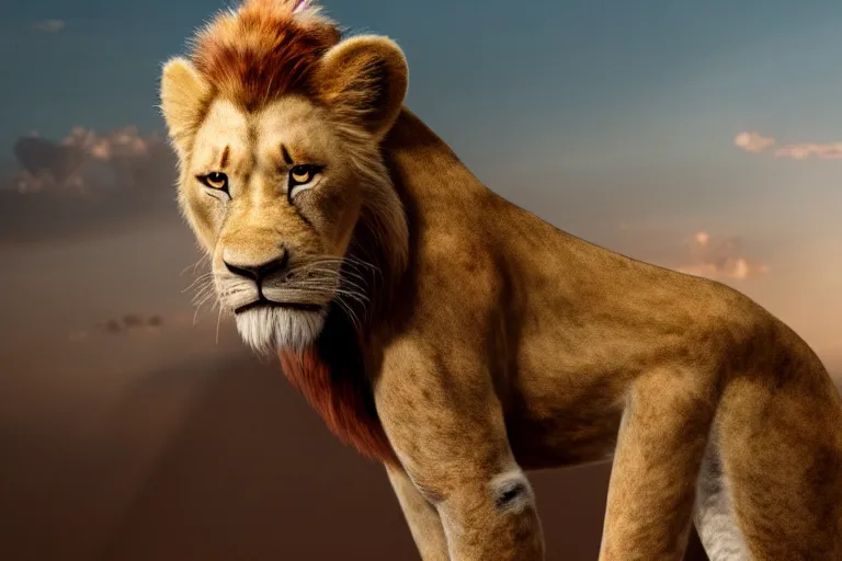 Prompt: Nicolas cage in lion king high resolution