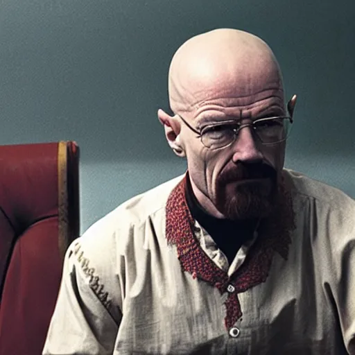 Image similar to Walter White at the council of Elrond