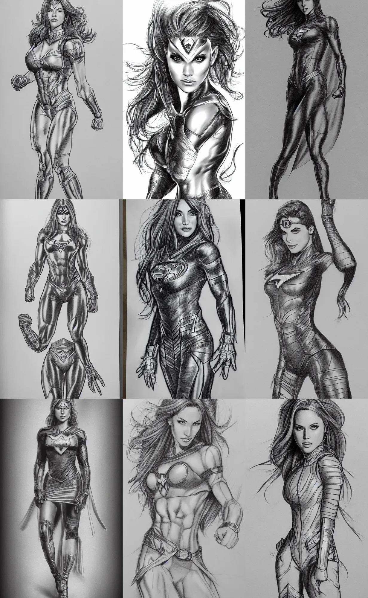Sketch contour full body woman with long hair Vector Image