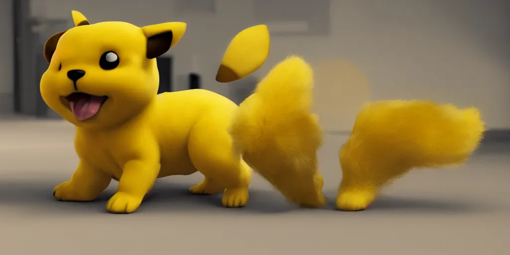 Prompt: a puppy that looks like a pikachu, unreal 5, hyperrealistic, realistic, photorealistic, dynamic lighting, highly detailed, cinematic landscape, studio landscape, studio lighting