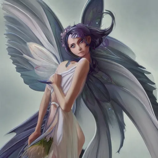 Prompt: a fairy with air wings, elegant, highly detailed, digital painting, trending on artstation, concept art, sharp focus, illustration, strong brush stroke, anime, sharp focus, ghibli studio, art by ross draws and stanley artgerm, 8 k