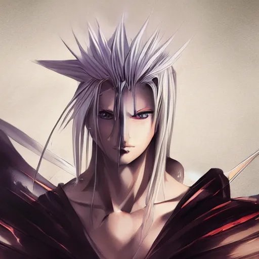 Image similar to portrait of sephiroth, anime fantasy illustration by tomoyuki yamasaki, kyoto studio, madhouse, ufotable, trending on artstation