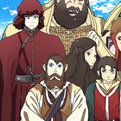 Image similar to gimli in an anime version of lord of the rings, incredibly detailed, ultra realistic, satoshi kon